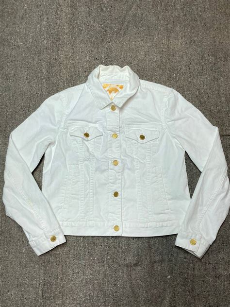 michael kors jean jacket men|Michael Kors white jean jacket.